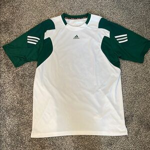 Climacool Adidas Men's Green and White Shirt